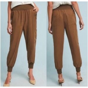 Maeve‎ Anthropologie Brown Lyocell Blend Jogger Pants Elastic Waist Medium
